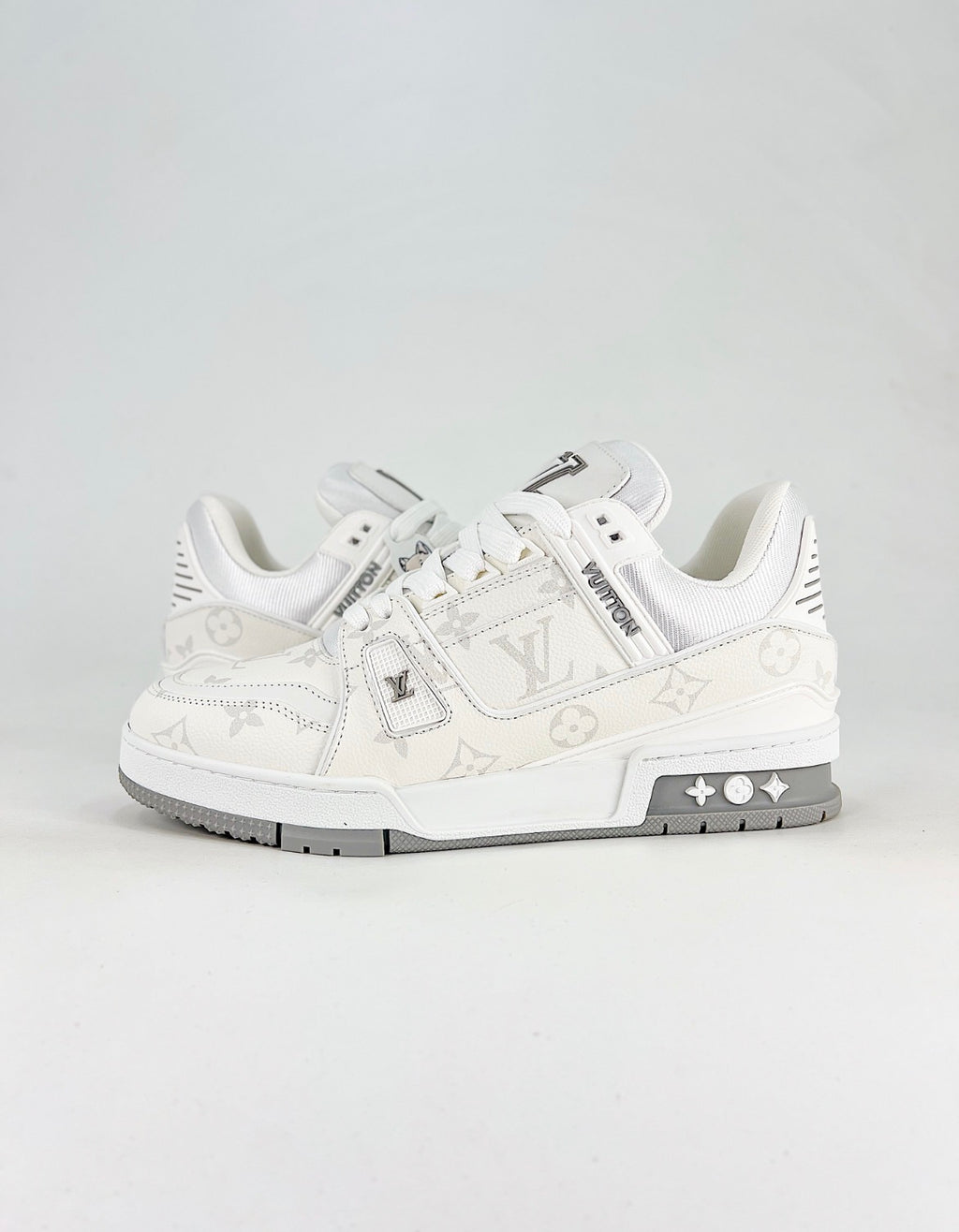 Louis Vuitton LV Trainer (White Monogram Canvas/Calf Leather)