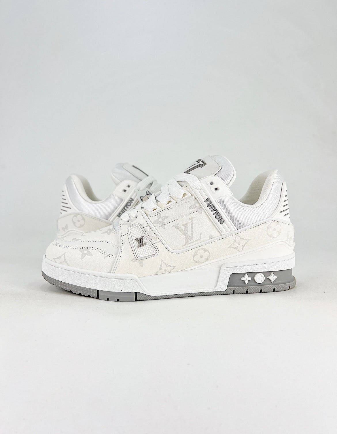 Louis Vuitton LV Trainer (White Monogram Canvas/Calf Leather)