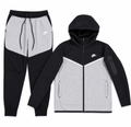 Nike Sportswear Tech Fleece Full-Zip Hoodie and Joggers Set (Grey/Black)