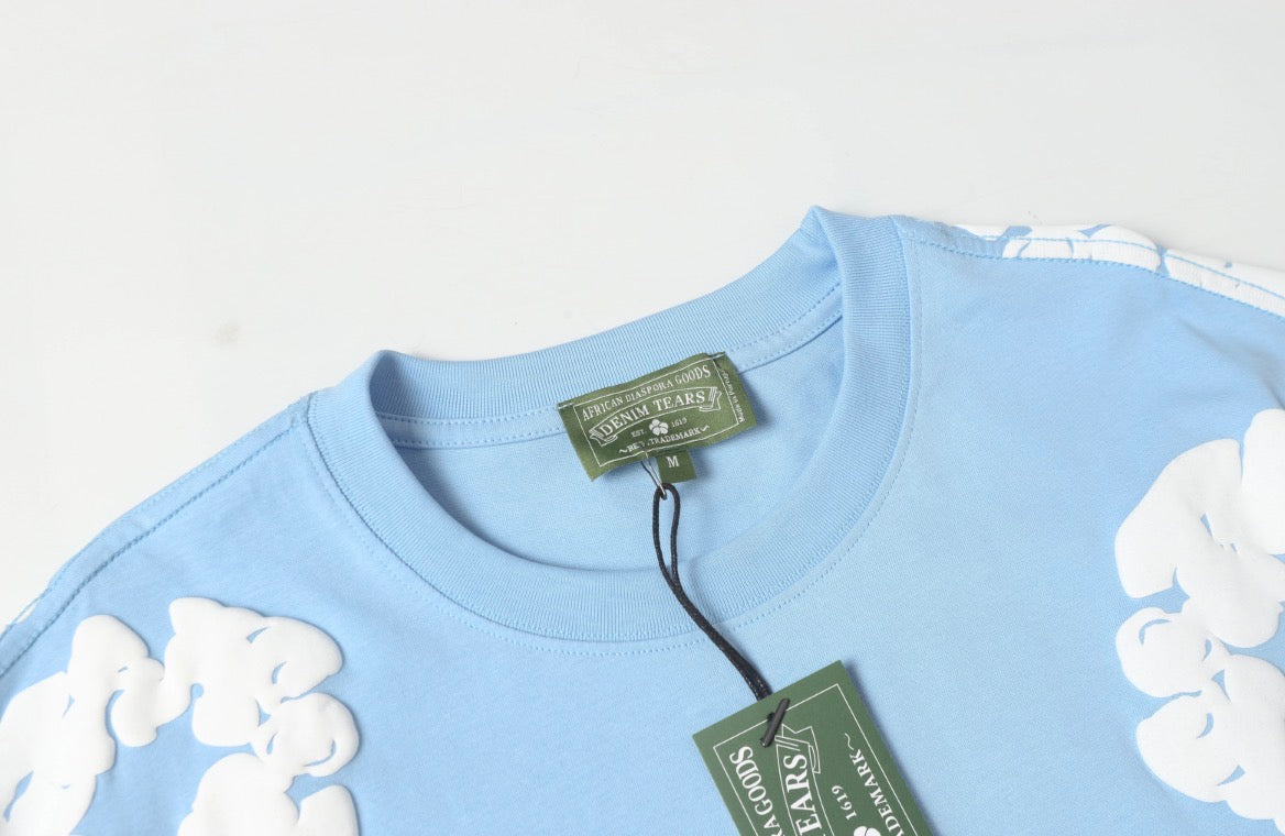 Denim Tears Cotton Wreath T-Shirt (Light Blue)