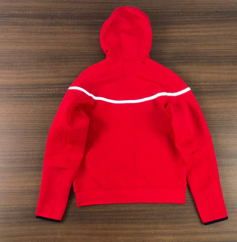 Nike Sportswear Tech Fleece Reflective Full-Zip Hoodie & Jogger Set (University Red)