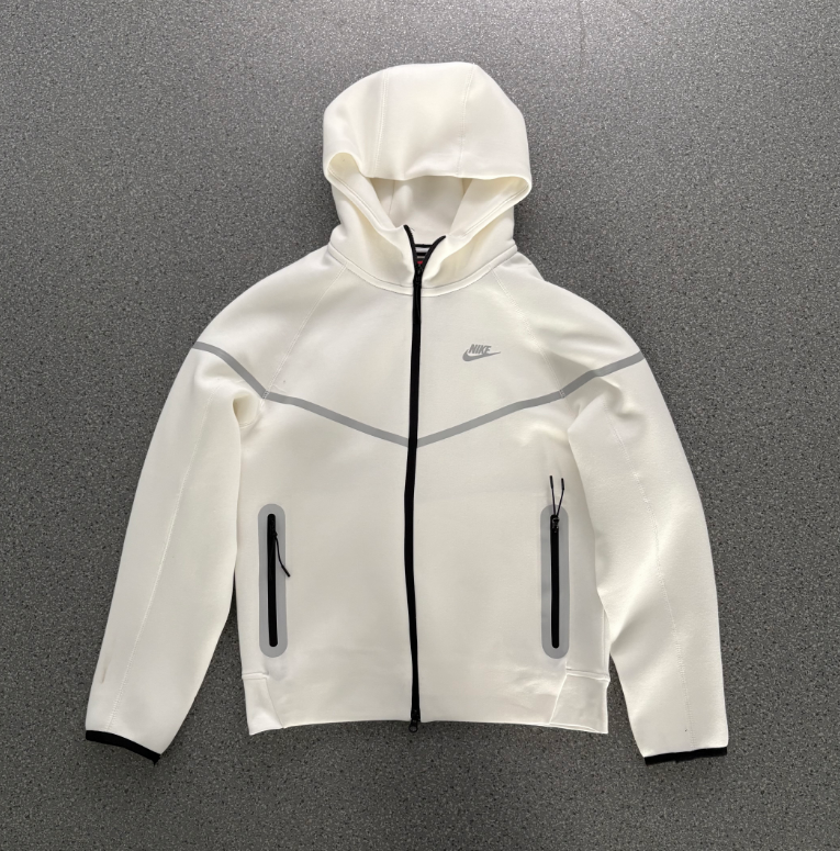 Nike Sportswear Tech Fleece Reflective Full-Zip Hoodie & Jogger Set (Sail/Reflect Silver)