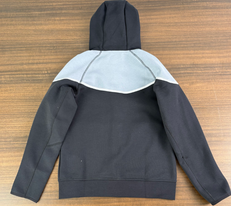 Nike Sportswear Tech Fleece Reflective Full-Zip Hoodie & Jogger Set (Black/Grey/Orange)
