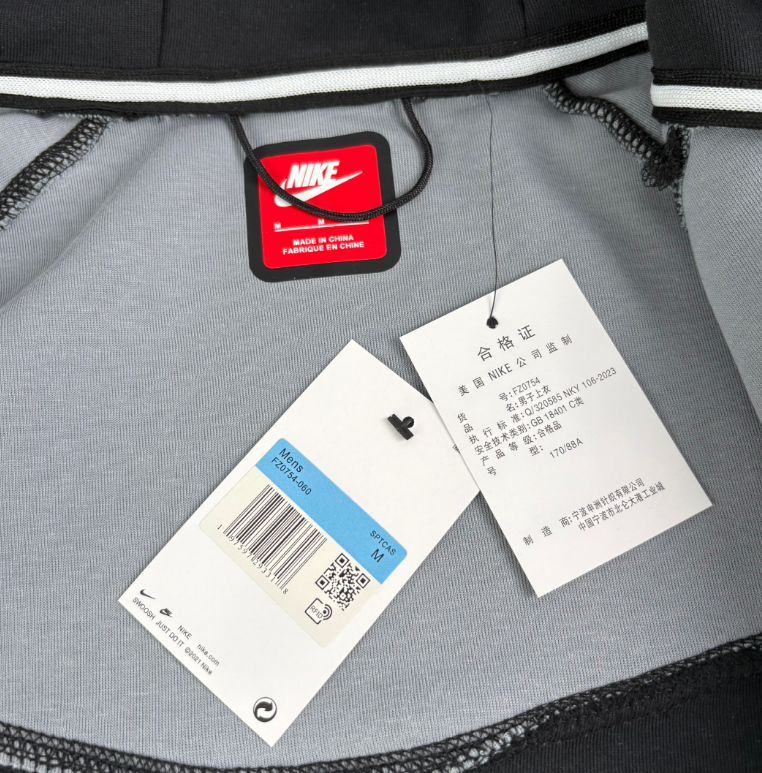 Nike Sportswear Tech Fleece Reflective Full-Zip Hoodie & Jogger Set (Black/Grey/Orange)