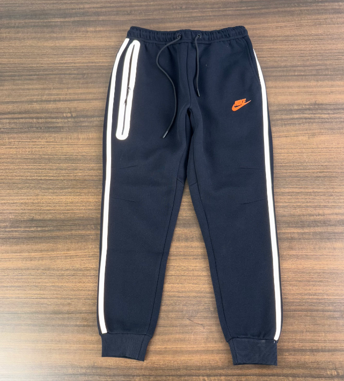 Nike Sportswear Tech Fleece Reflective Full-Zip Hoodie & Jogger Set (Black/Grey/Orange)