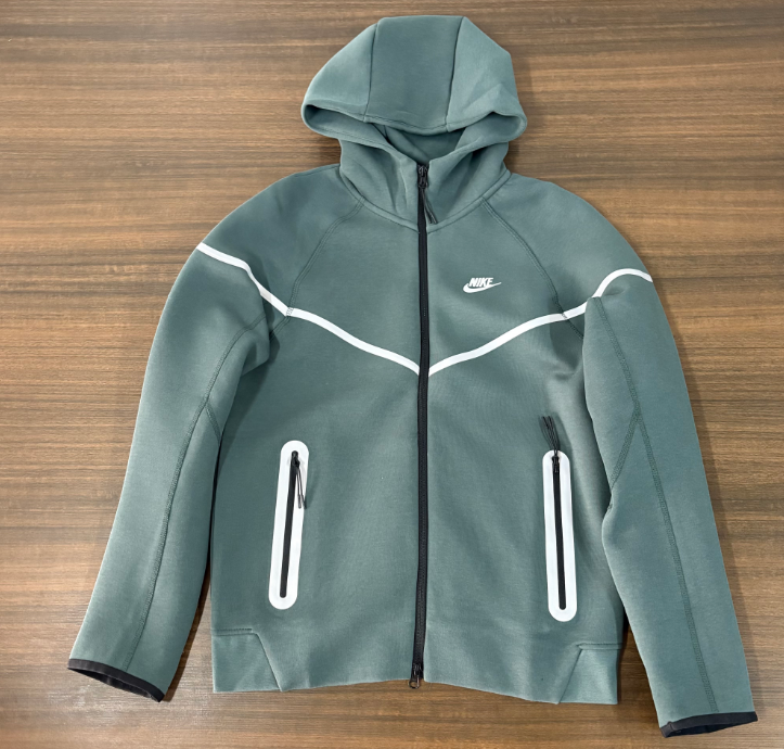 Nike Sportswear Tech Fleece Reflective Full-Zip Hoodie & Jogger Set (Vintage Green)