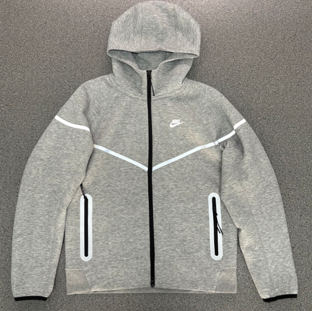 Nike Sportswear Tech Fleece Reflective Full-Zip Hoodie & Jogger Set (Dark Grey Heather)