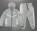 Nike Sportswear Tech Fleece Reflective Full-Zip Hoodie & Jogger Set (Dark Grey Heather)
