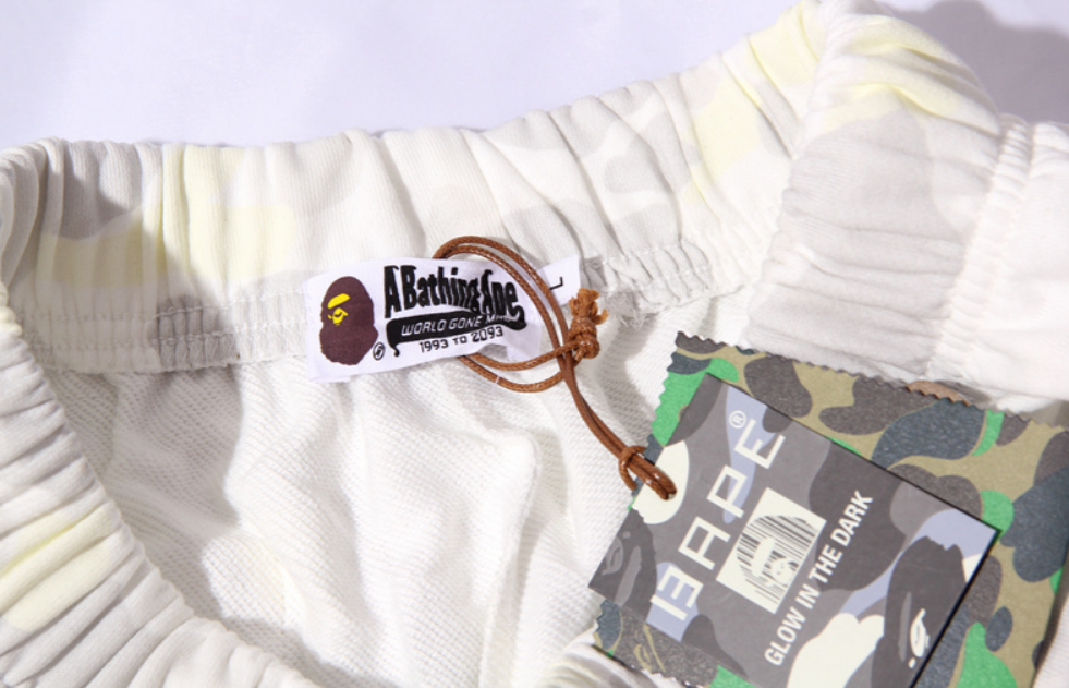 A Bathing Ape Shark Side Camo Sweat Shorts (White Camo)