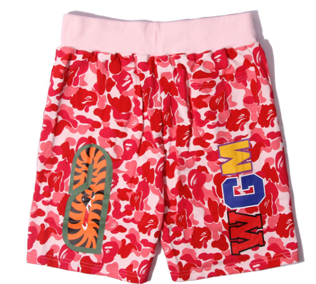 A Bathing Ape ABC Shark Sweat Shorts (Pink ABC Camo)