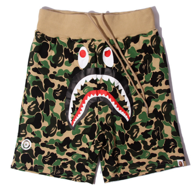 A Bathing Ape ABC Shark Sweat Shorts (Green ABC Camo)