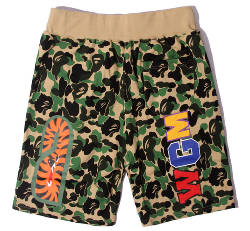 A Bathing Ape ABC Shark Sweat Shorts (Green ABC Camo)