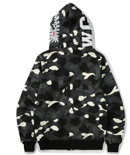 A Bathing Ape Shark Full-Zip Hoodie (Black City Camo)