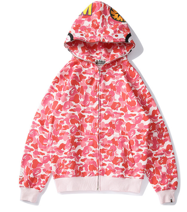 A Bathing Ape ABC Shark Full-Zip Hoodie (Pink ABC Camo)