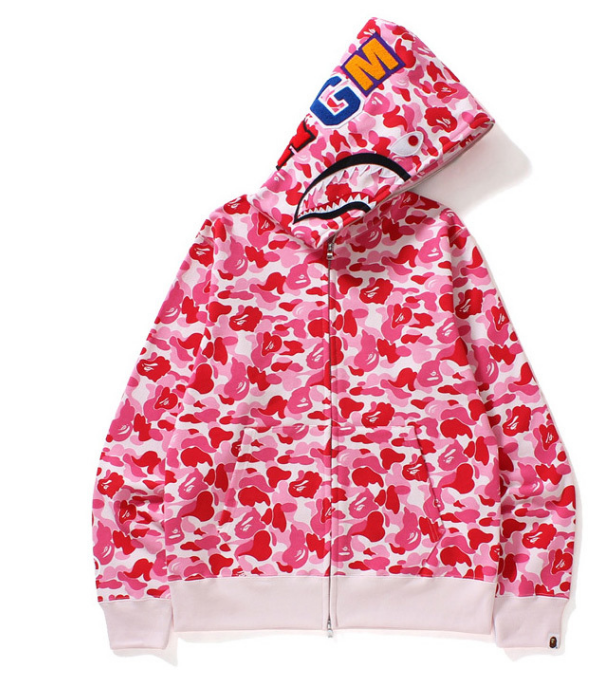 A Bathing Ape ABC Shark Full-Zip Hoodie (Pink ABC Camo)