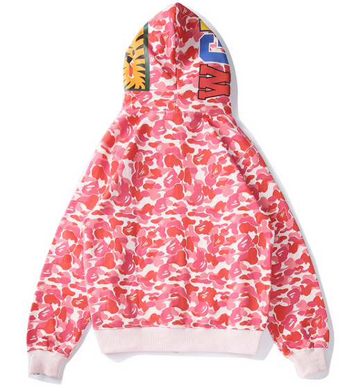 A Bathing Ape ABC Shark Full-Zip Hoodie (Pink ABC Camo)