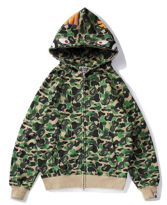 A Bathing Ape ABC Shark Full-Zip Hoodie (Green ABC Camo)