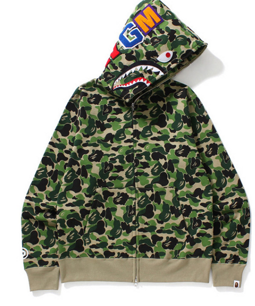 A Bathing Ape ABC Shark Full-Zip Hoodie (Green ABC Camo)