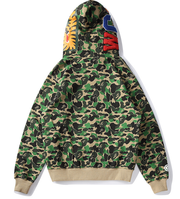 A Bathing Ape ABC Shark Full-Zip Hoodie (Green ABC Camo)