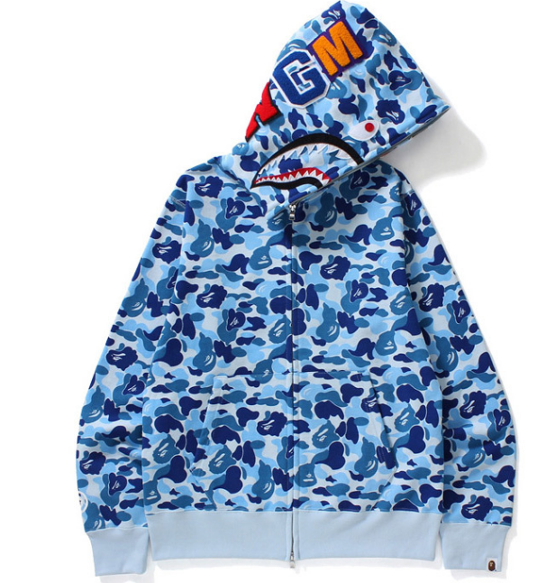 A Bathing Ape ABC Shark Full-Zip Hoodie (Blue ABC Camo)