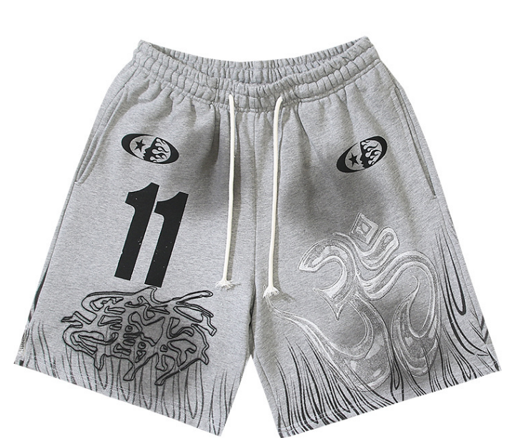 Hellstar "11" Om Symbol Graphic Sweat Shorts (Grey)