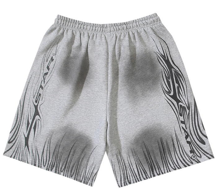Hellstar "11" Om Symbol Graphic Sweat Shorts (Grey)