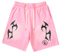 Hellstar Sports Flame Sweat Shorts (Light Pink)