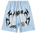 Hellstar Studios "Path to Paradise" Flame Sweat Shorts (Baby Blue)