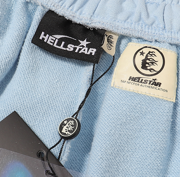 Hellstar Studios "Path to Paradise" Flame Sweat Shorts (Baby Blue)