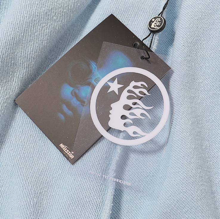 Hellstar Studios "Path to Paradise" Flame Sweat Shorts (Baby Blue)