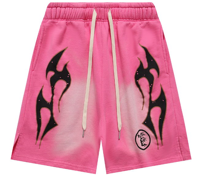 Hellstar Sports Flame Sweat Shorts (Hot Pink Fade)
