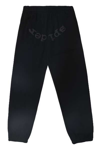Sp5der Phantom Web Sweatpants (Black Tonal)