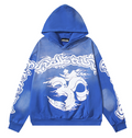 Hellstar Studios "yoga"  Hooded Hoodie (Blue Washed)
