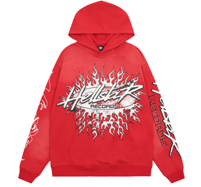 Hellstar Studios "Hellstar Records" Flame Pullover Hoodie (Red)