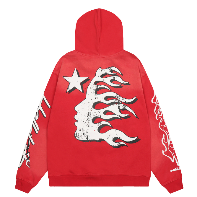 Hellstar Studios "Hellstar Records" Flame Pullover Hoodie (Red)