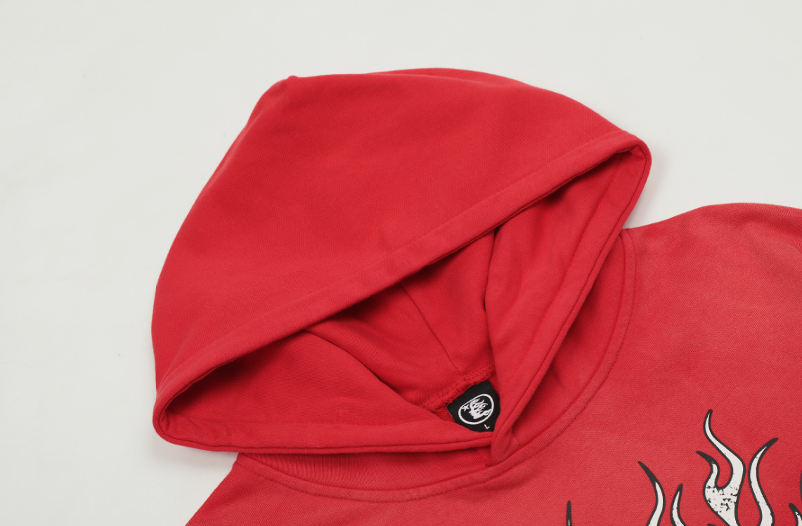 Hellstar Studios "Hellstar Records" Flame Pullover Hoodie (Red)