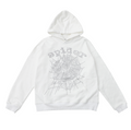 Sp5der Rhinestone OG Web Pullover Hoodie (White)