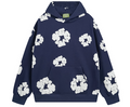 Denim Tears Cotton Wreath Allover Hoodie (Navy)