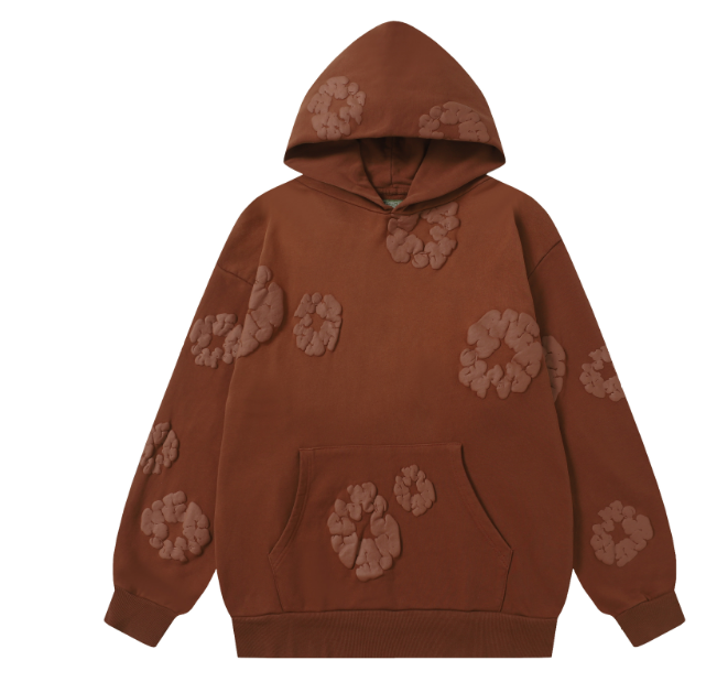 Denim Tears Cotton Wreath Allover Hoodie (Brown)