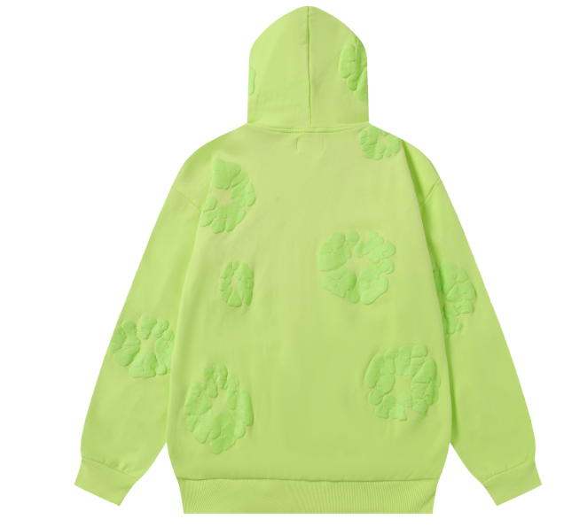 Denim Tears Cotton Wreath Allover Hoodie (Neon Green)