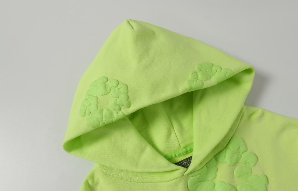Denim Tears Cotton Wreath Allover Hoodie (Neon Green)