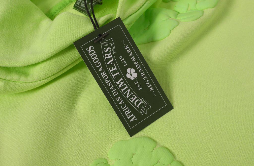 Denim Tears Cotton Wreath Allover Hoodie (Neon Green)