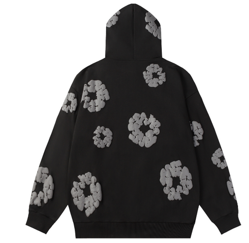Denim Tears Cotton Wreath Allover Hoodie (Black/Grey)