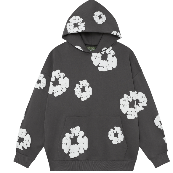 Denim Tears Cotton Wreath Allover Hoodie (Charcoal)