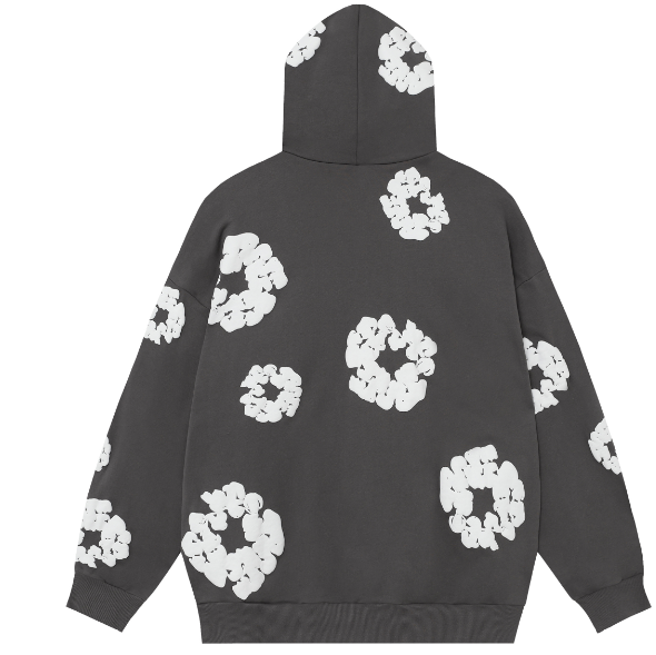 Denim Tears Cotton Wreath Allover Hoodie (Charcoal)