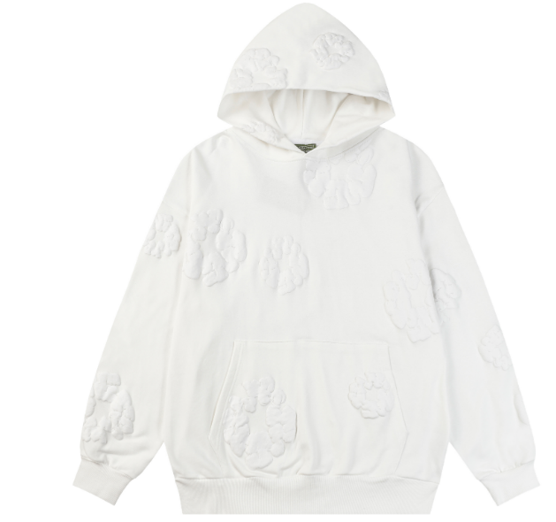 Denim Tears Cotton Wreath Allover Hoodie (Tonal White)