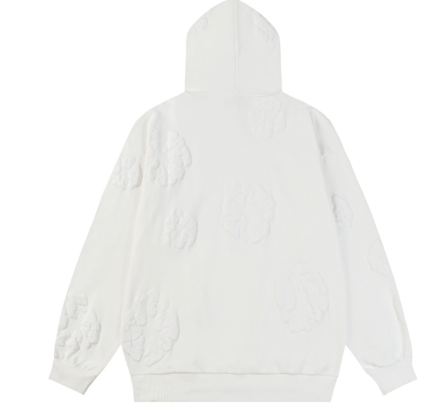 Denim Tears Cotton Wreath Allover Hoodie (Tonal White)