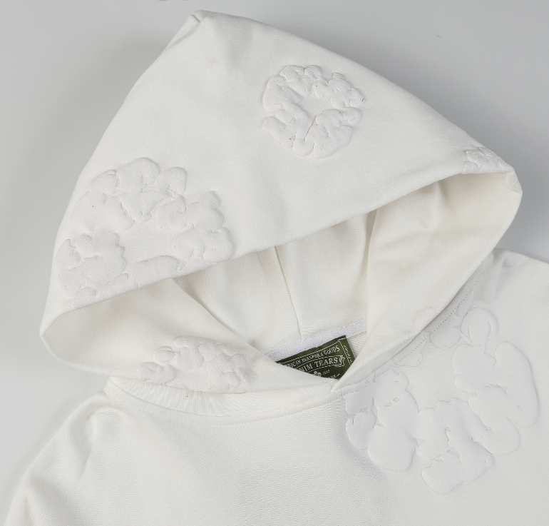 Denim Tears Cotton Wreath Allover Hoodie (Tonal White)