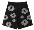 Denim Tears Cotton Wreath Allover Fleece Shorts (Black/Grey)
