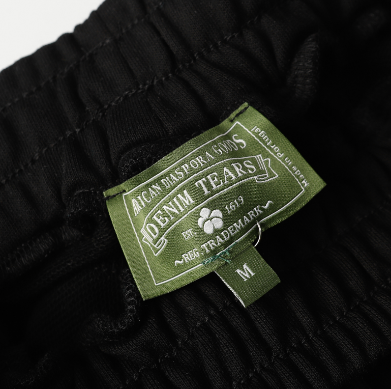 Denim Tears Cotton Wreath Allover Fleece Shorts (Black/Grey)